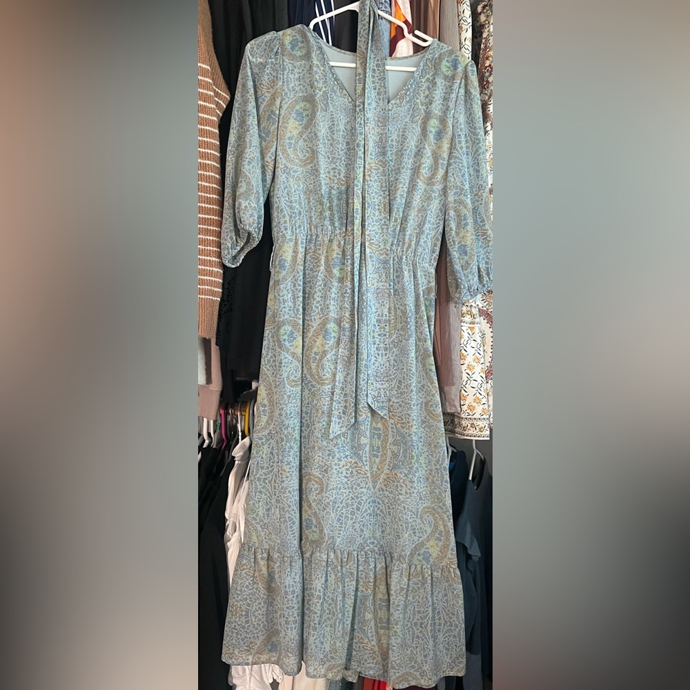 Blue Paisley Dress